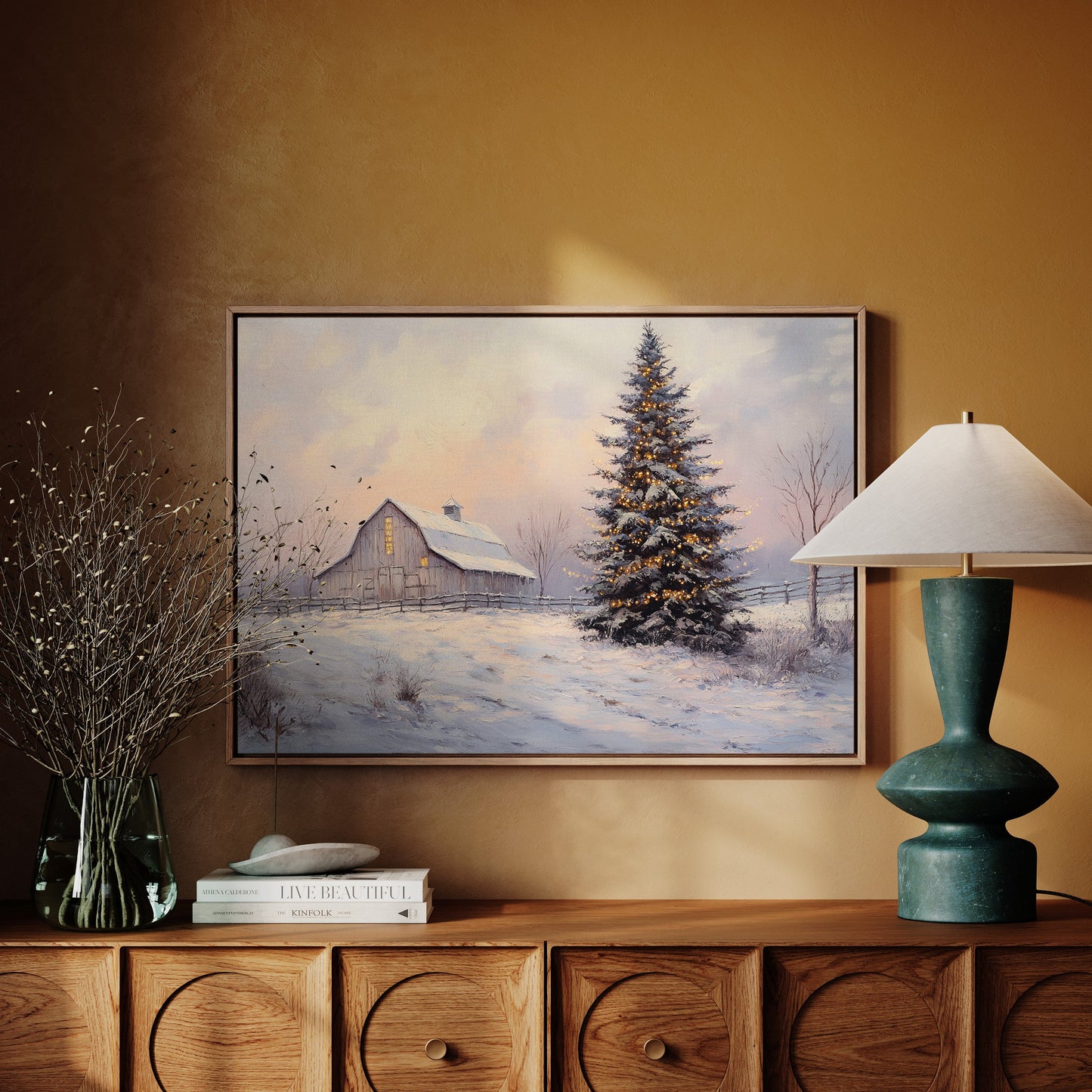 Winter Lights Warm The Farmstead