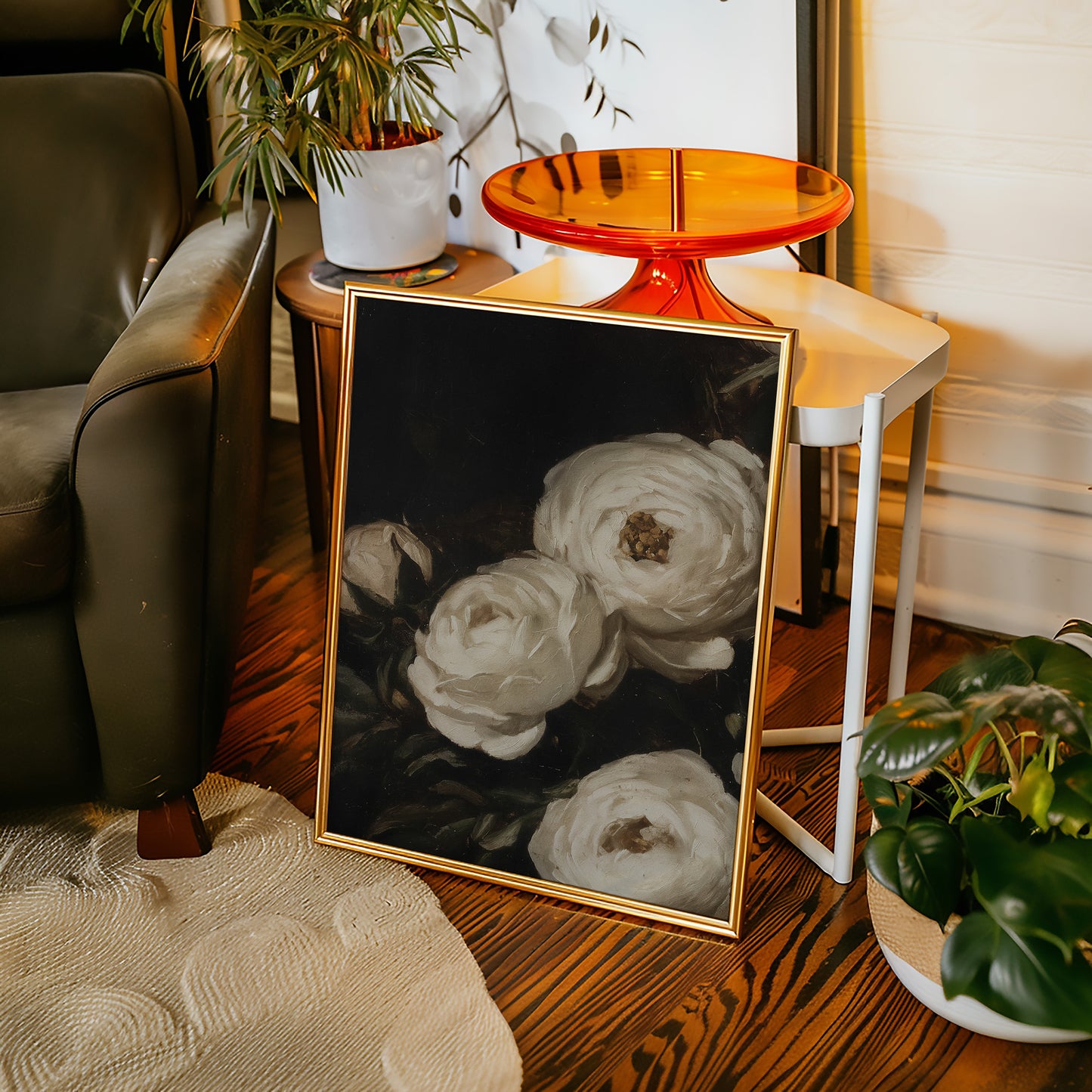 Ivory Roses in Baroque Shadow