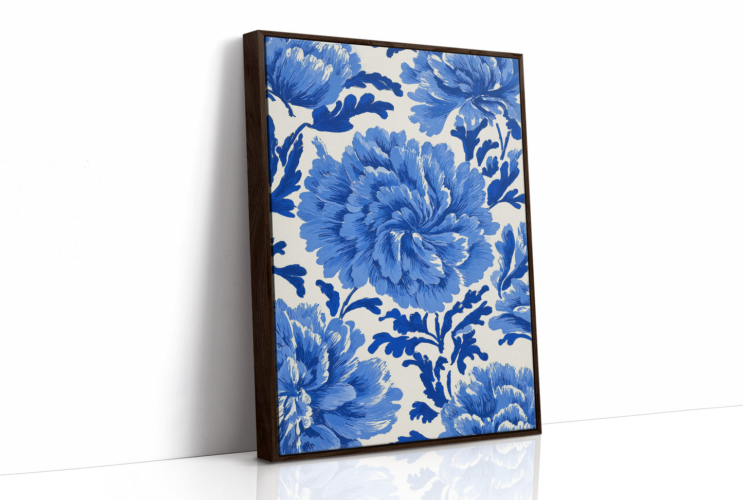 Blue Peonies on Fine China