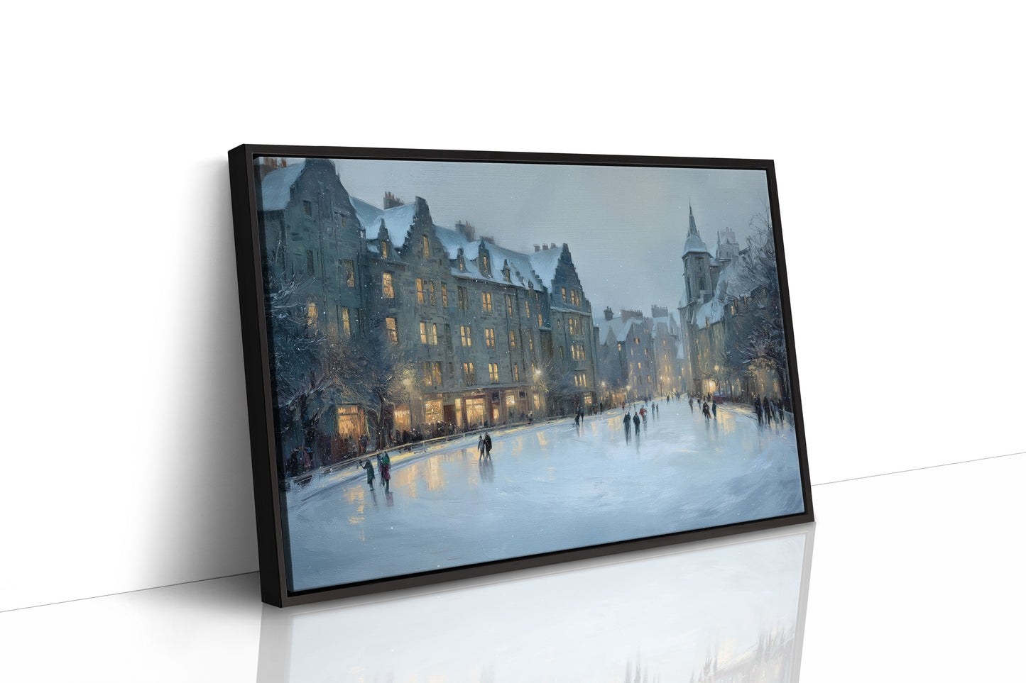 Twilight Skaters Beneath Historic Spires