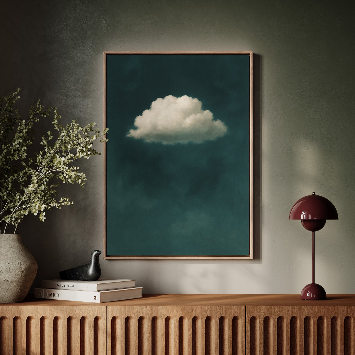 Lonely Cloud in Deep Teal Sky