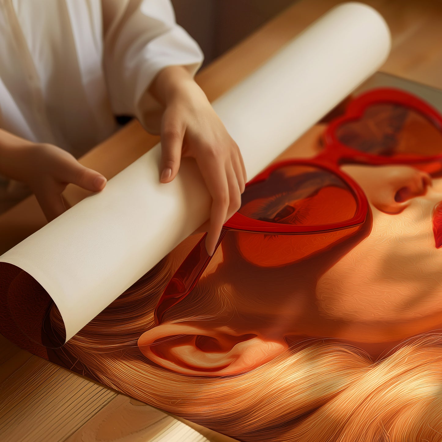 Sunset Hearts Frame Golden Hours