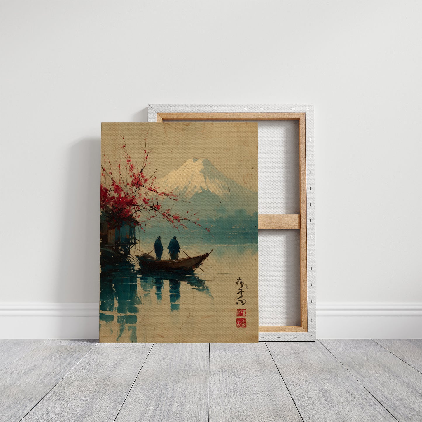 Cherry Blossoms Dance Above Mountain Lake