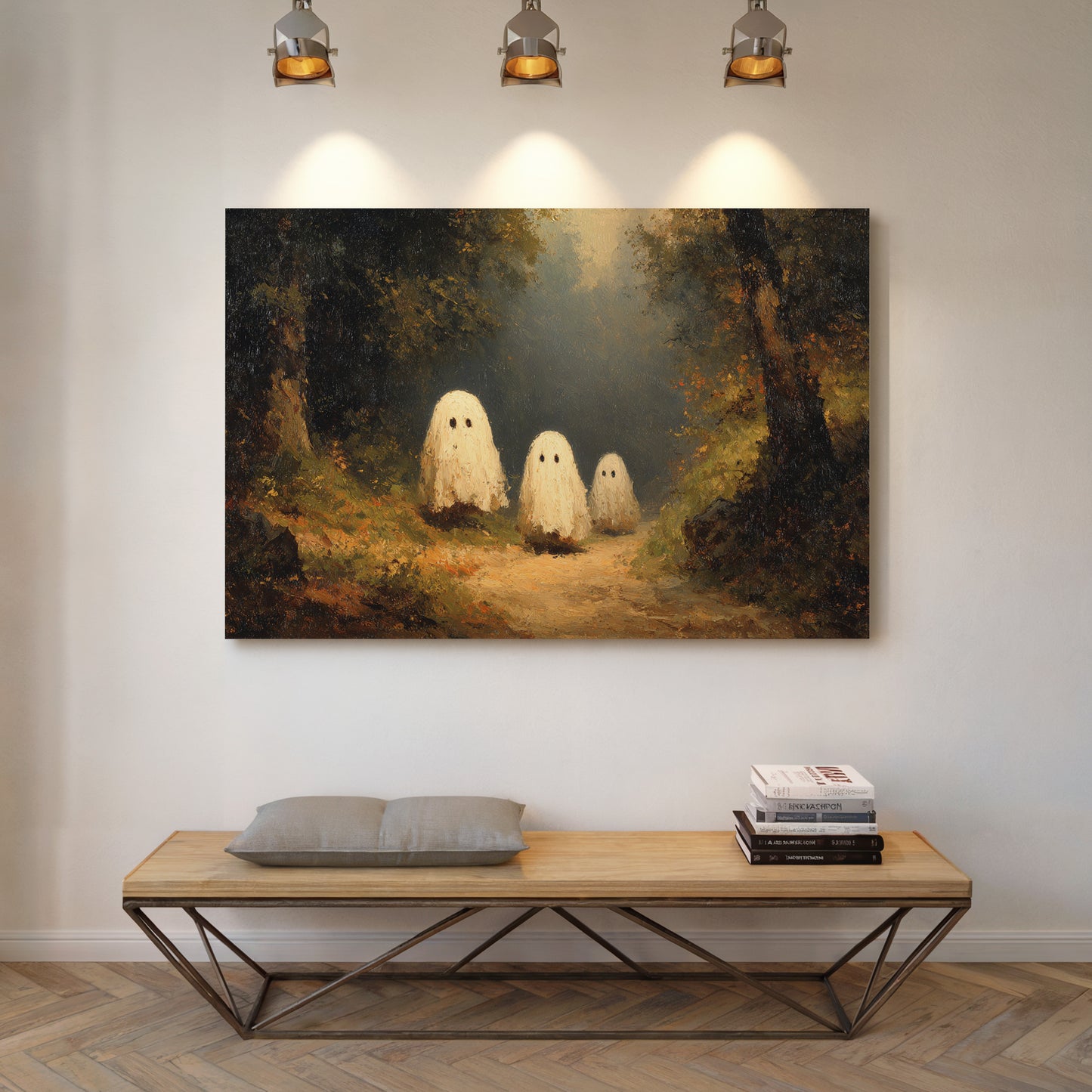 Whimsical Spirits in a Misty Forest