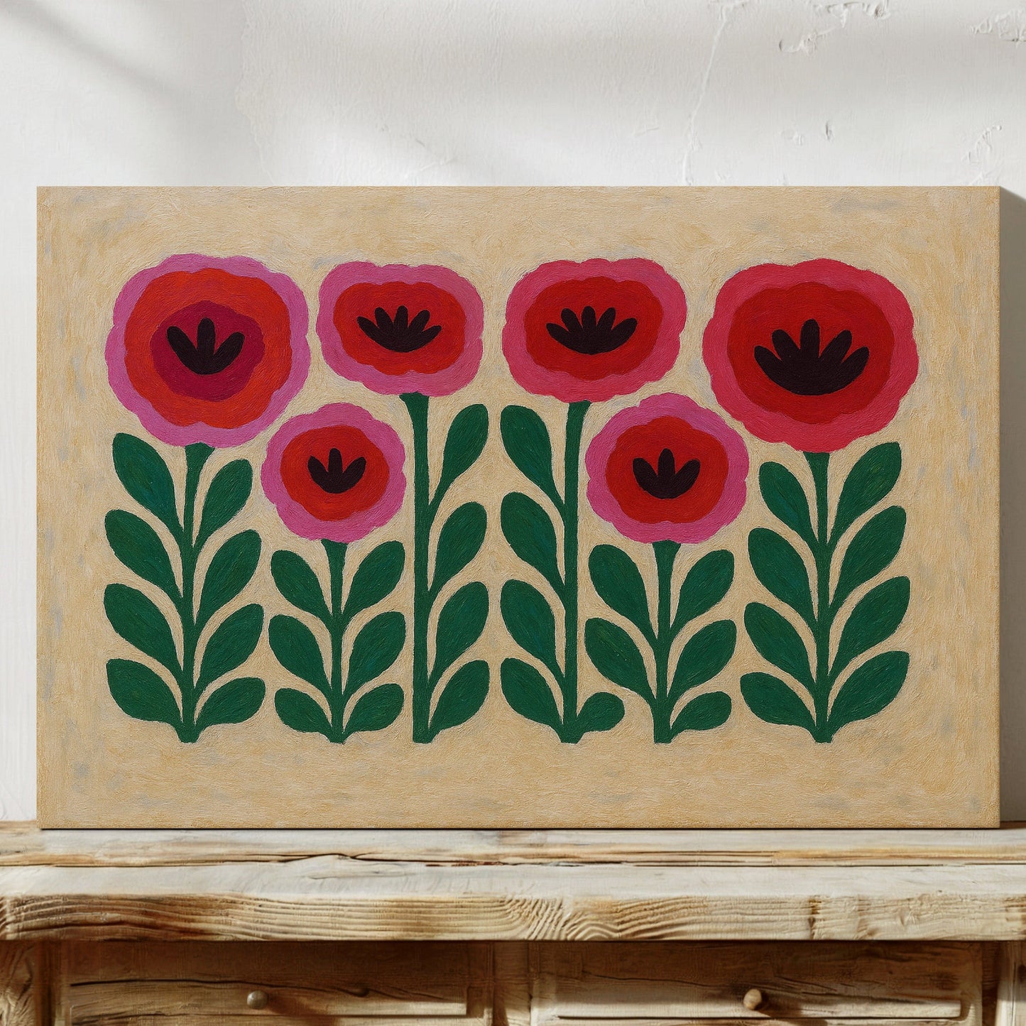 Folk Garden – Scandinavian Poppy Wall Art