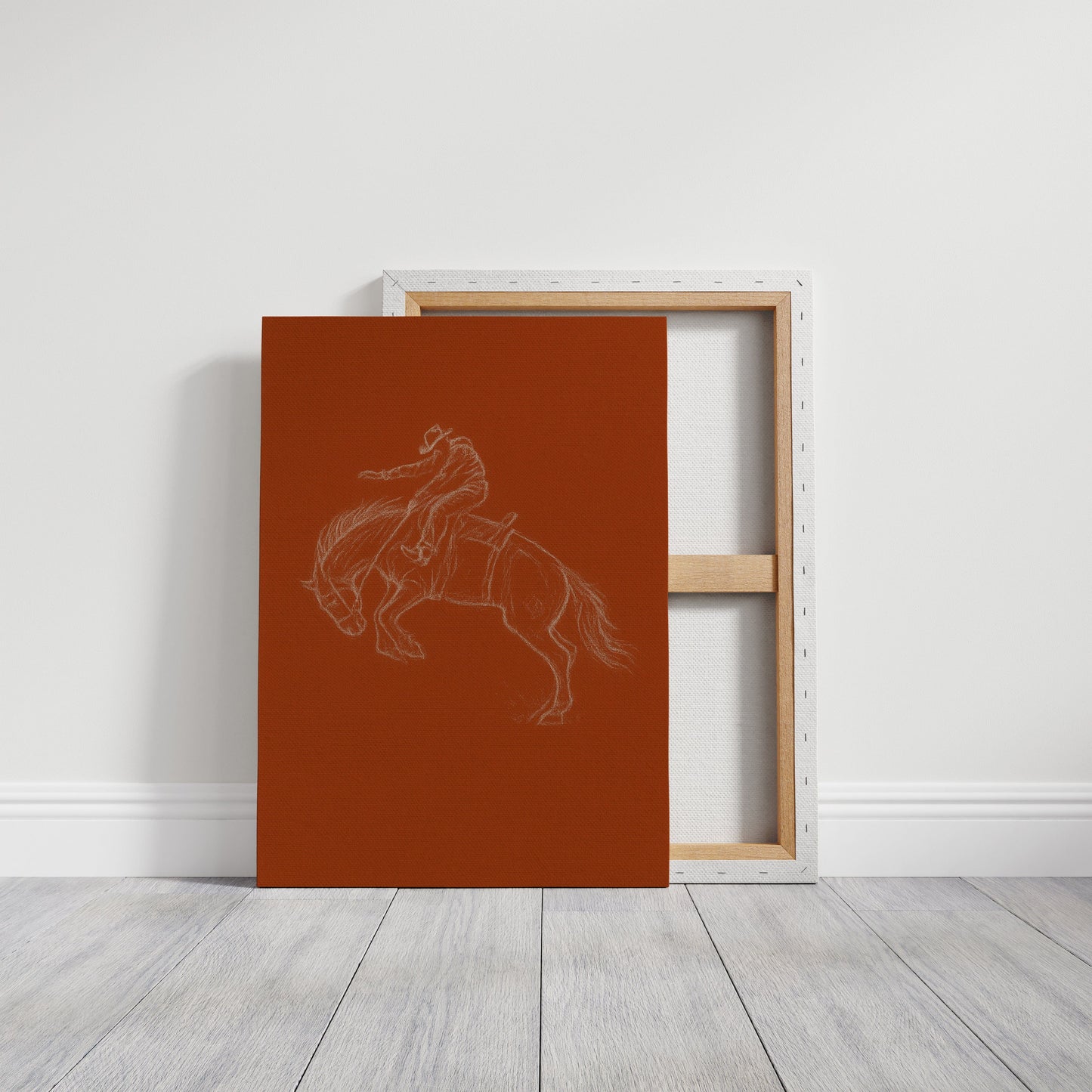 Minimalist Bronco Rider Sketch