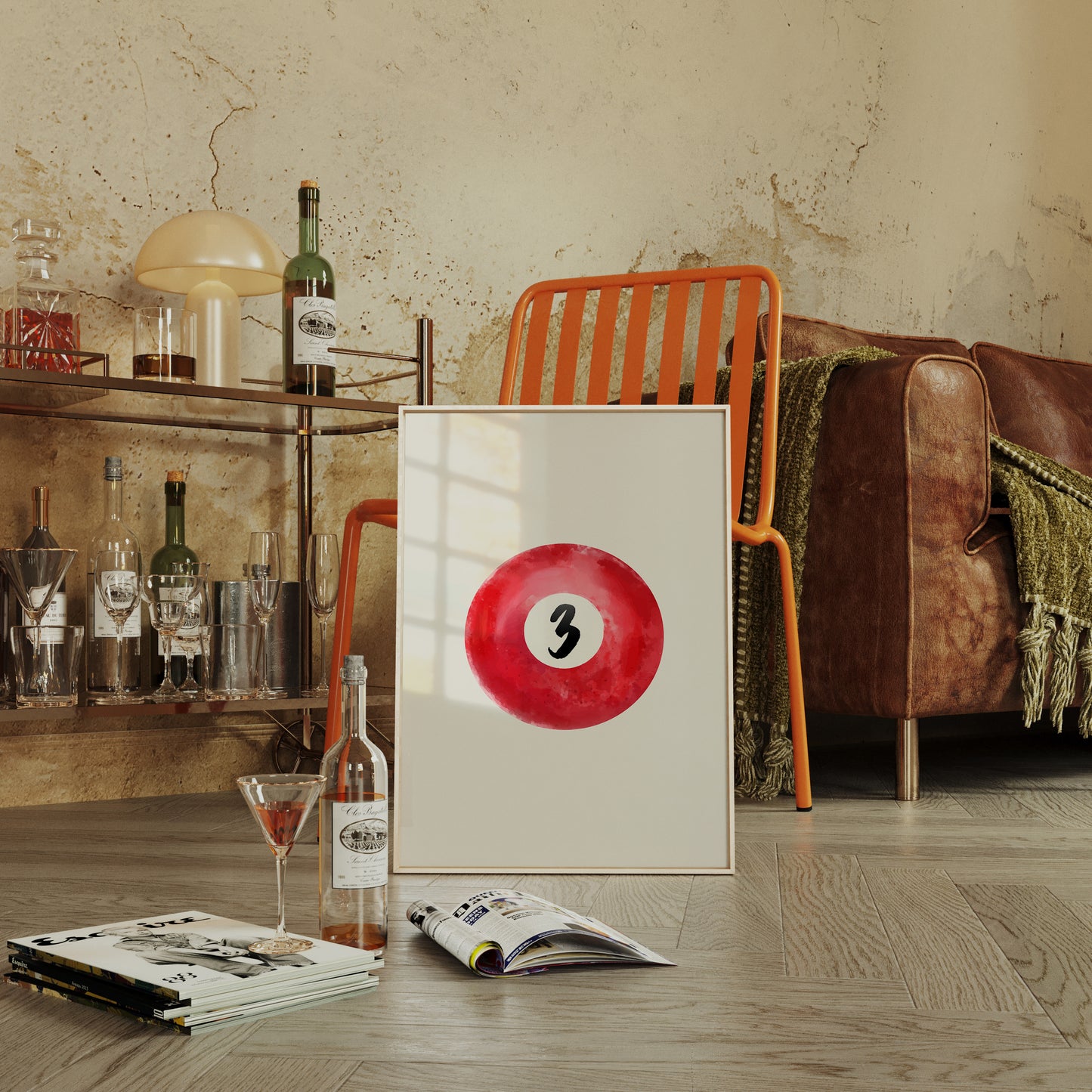 Lucky Number Three Glows Ruby