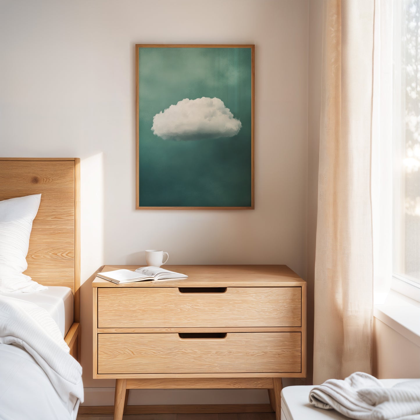 Gentle Cloud over Seafoam Sky