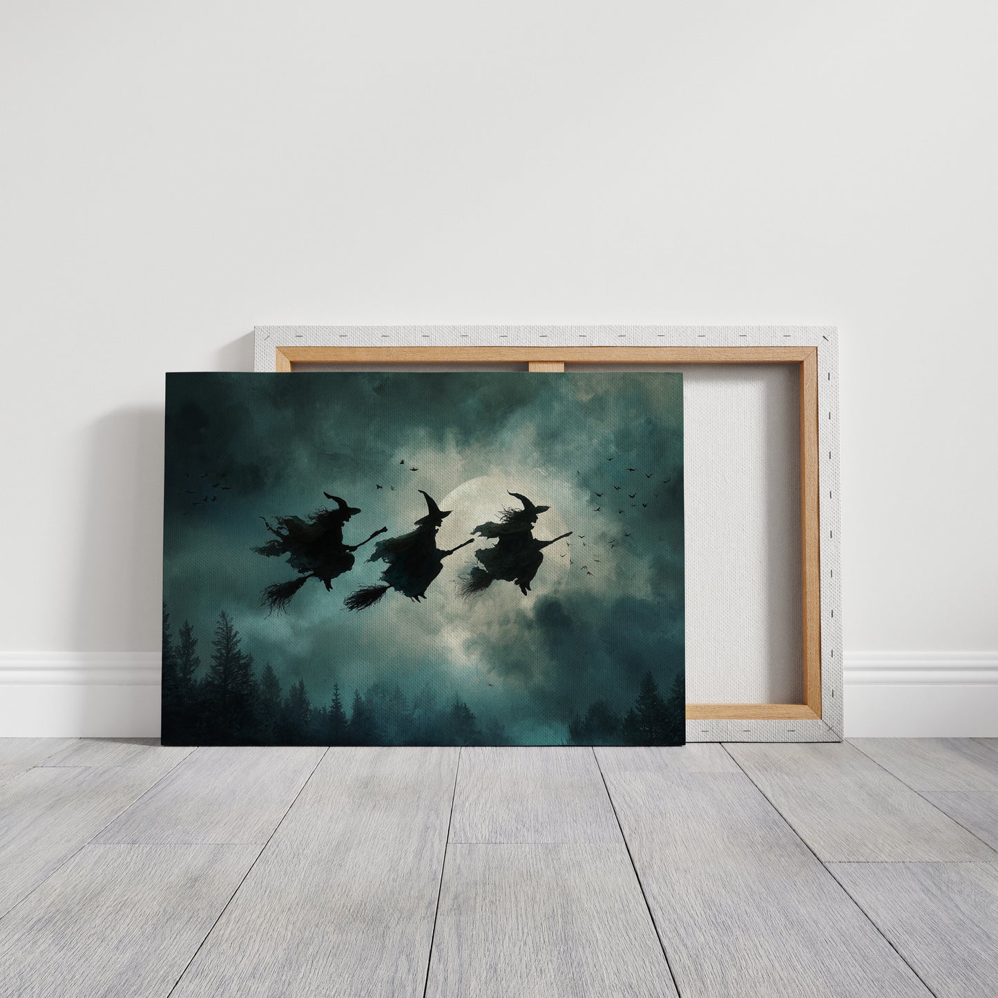 Broomsticks Against a Silver Sky