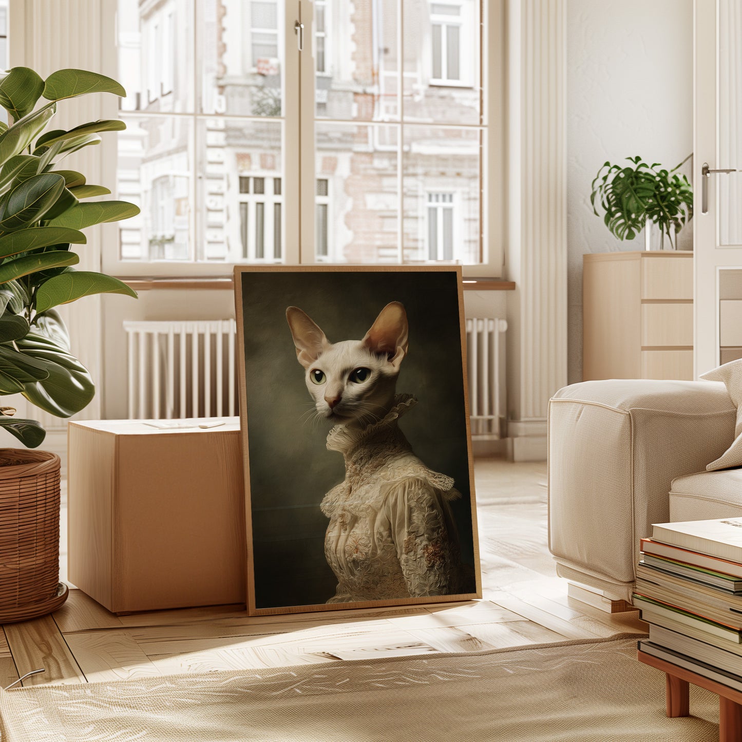 Regal Feline in Vintage Attire