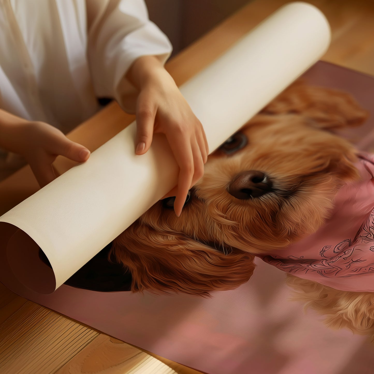 Cowgirl Pup Wears Rose Bandana Tales