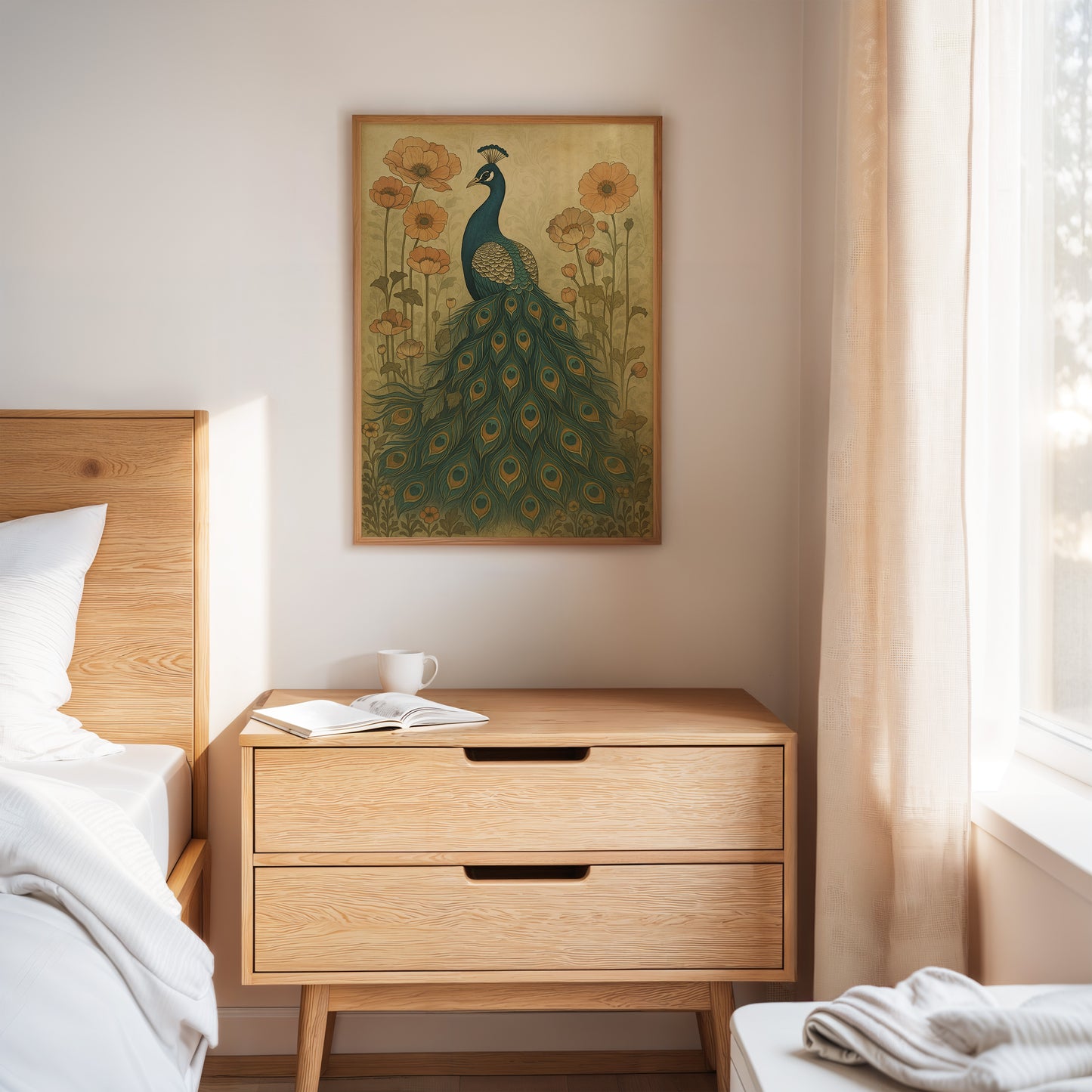 Garden Stillness with a Peacock's Gaze