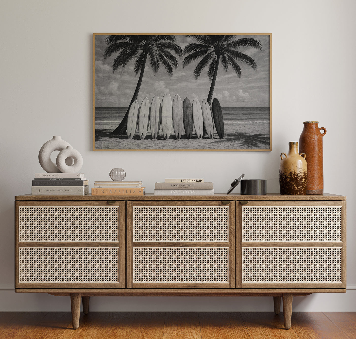 Surfboards and Palms in Paradise