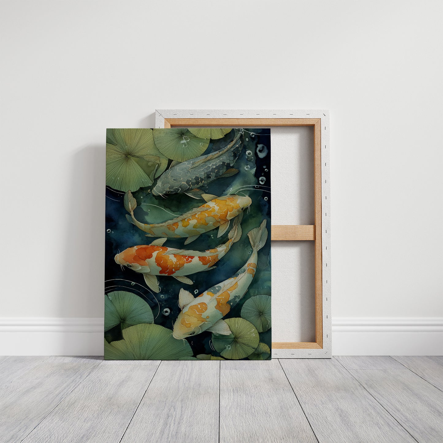 Koi Dance Below Lily Shadows