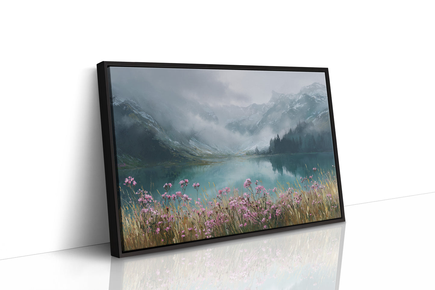 Alpine Wildflowers Meet Misty Waters