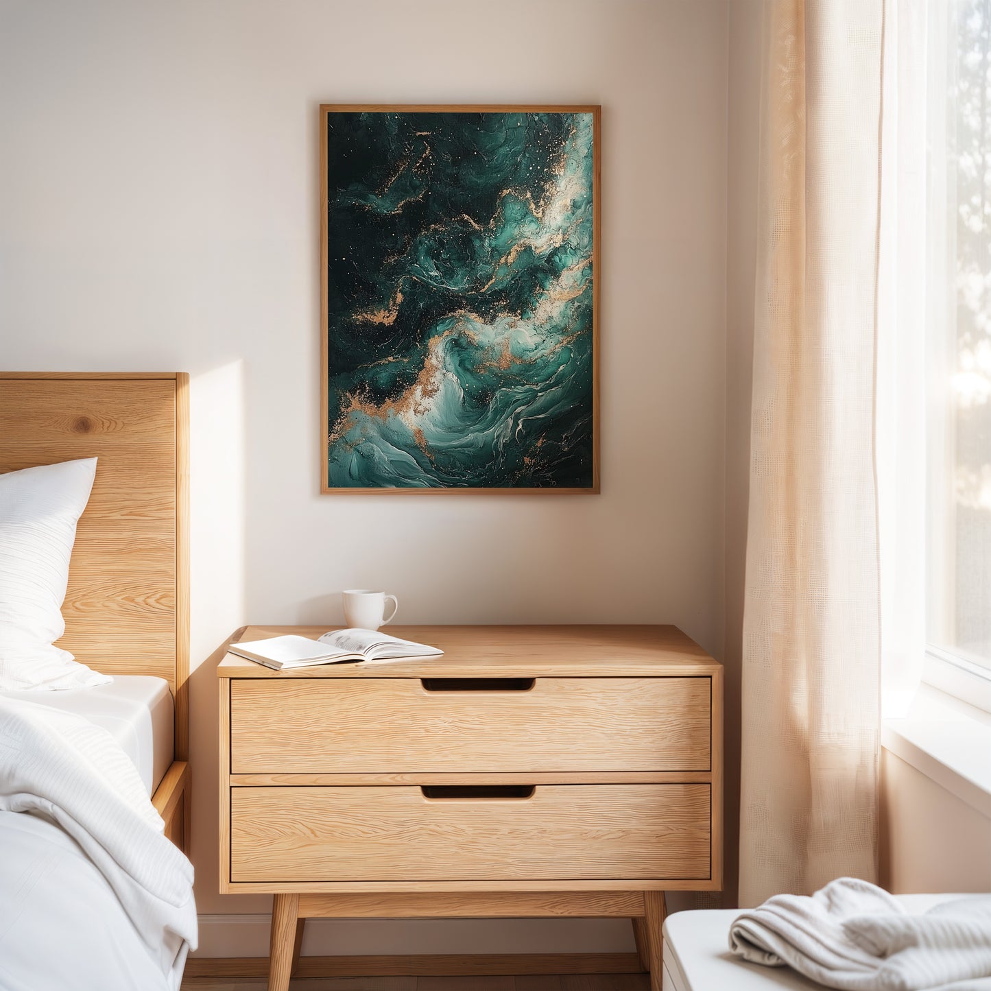 Celestial Drift in Emerald and Gold