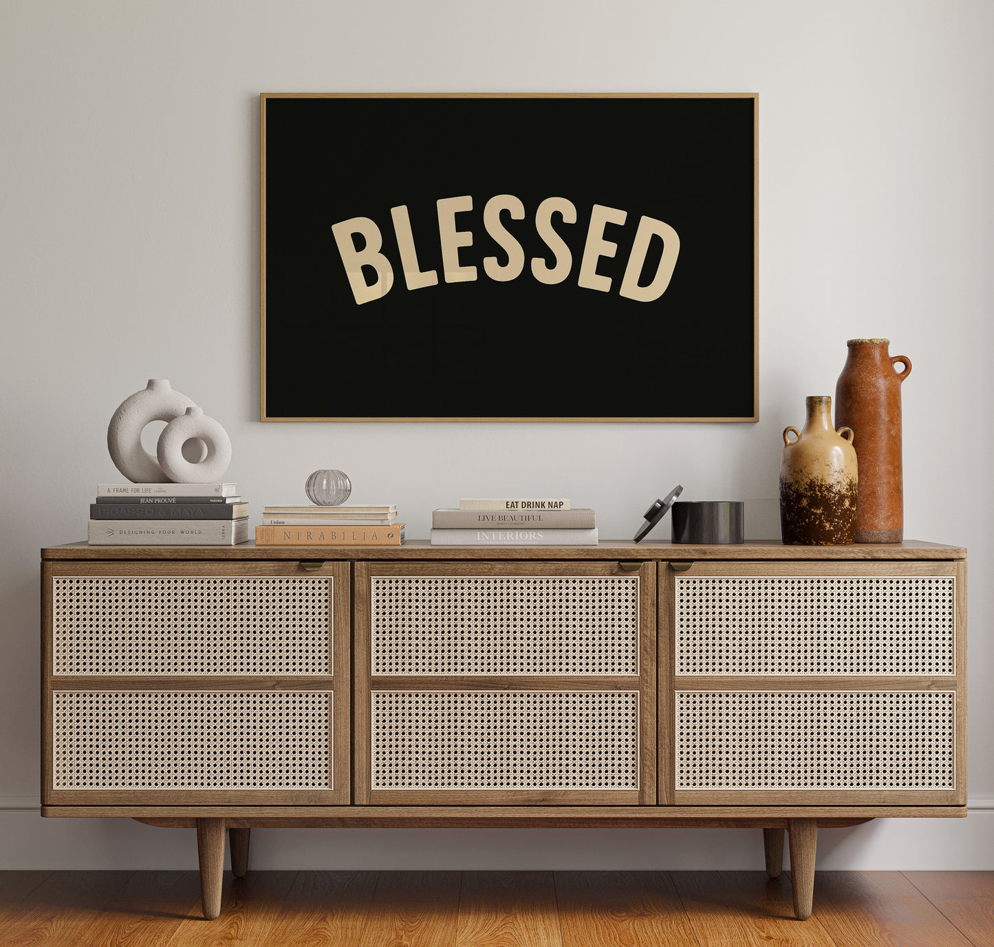 Blessed Minimalist Arch Text Print