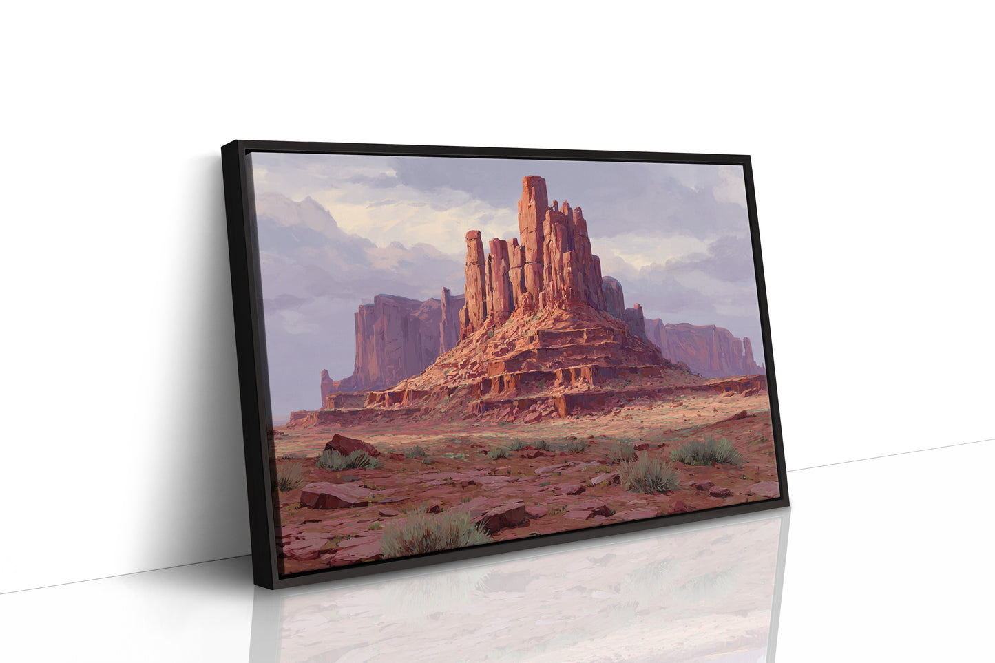 Red Towers Rise Through Purple Sky