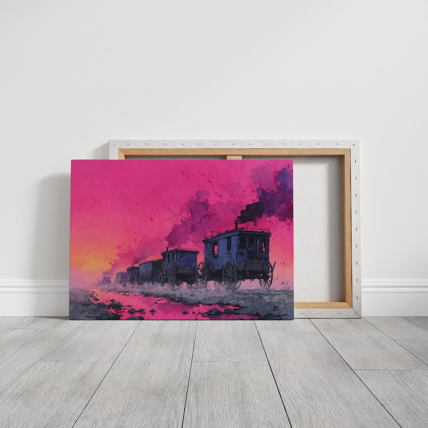 Wagon Train at Magenta Dusk