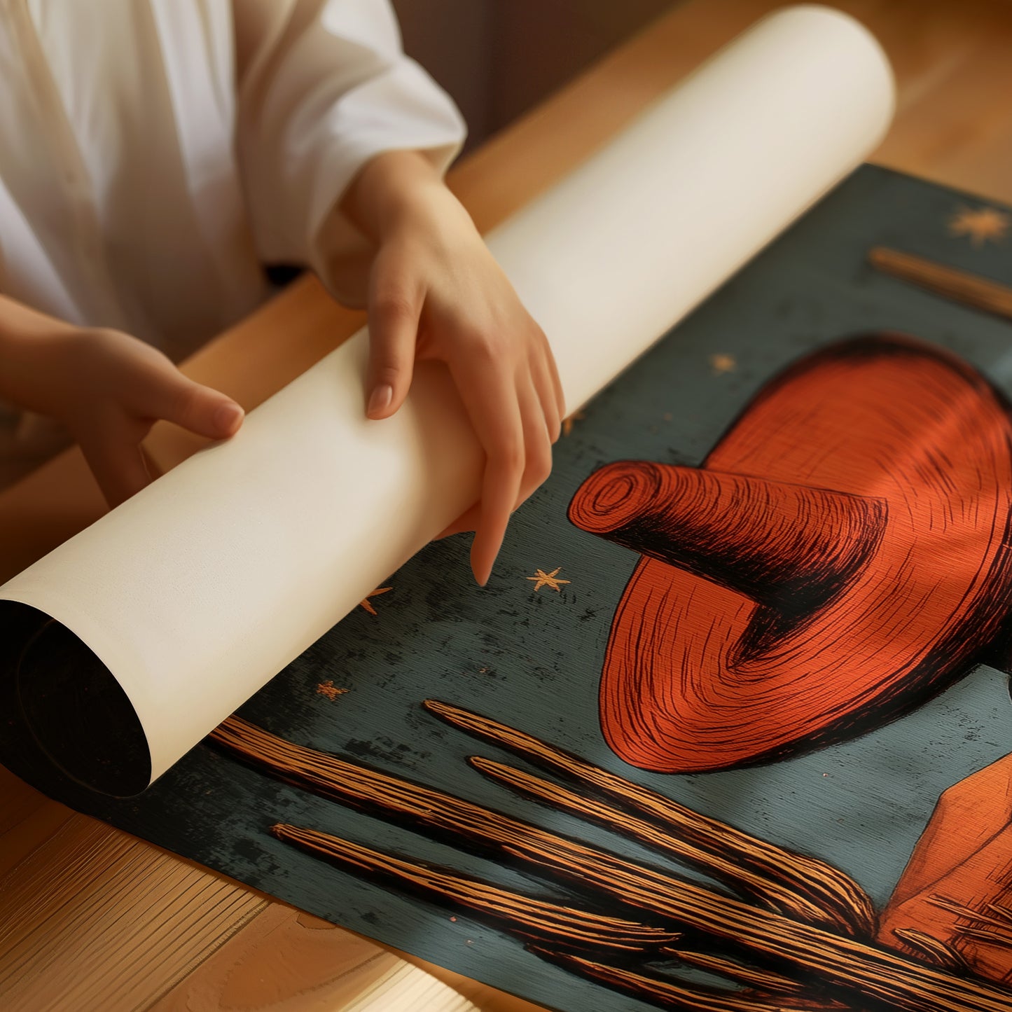 Saguaros Count Stars After Sunset
