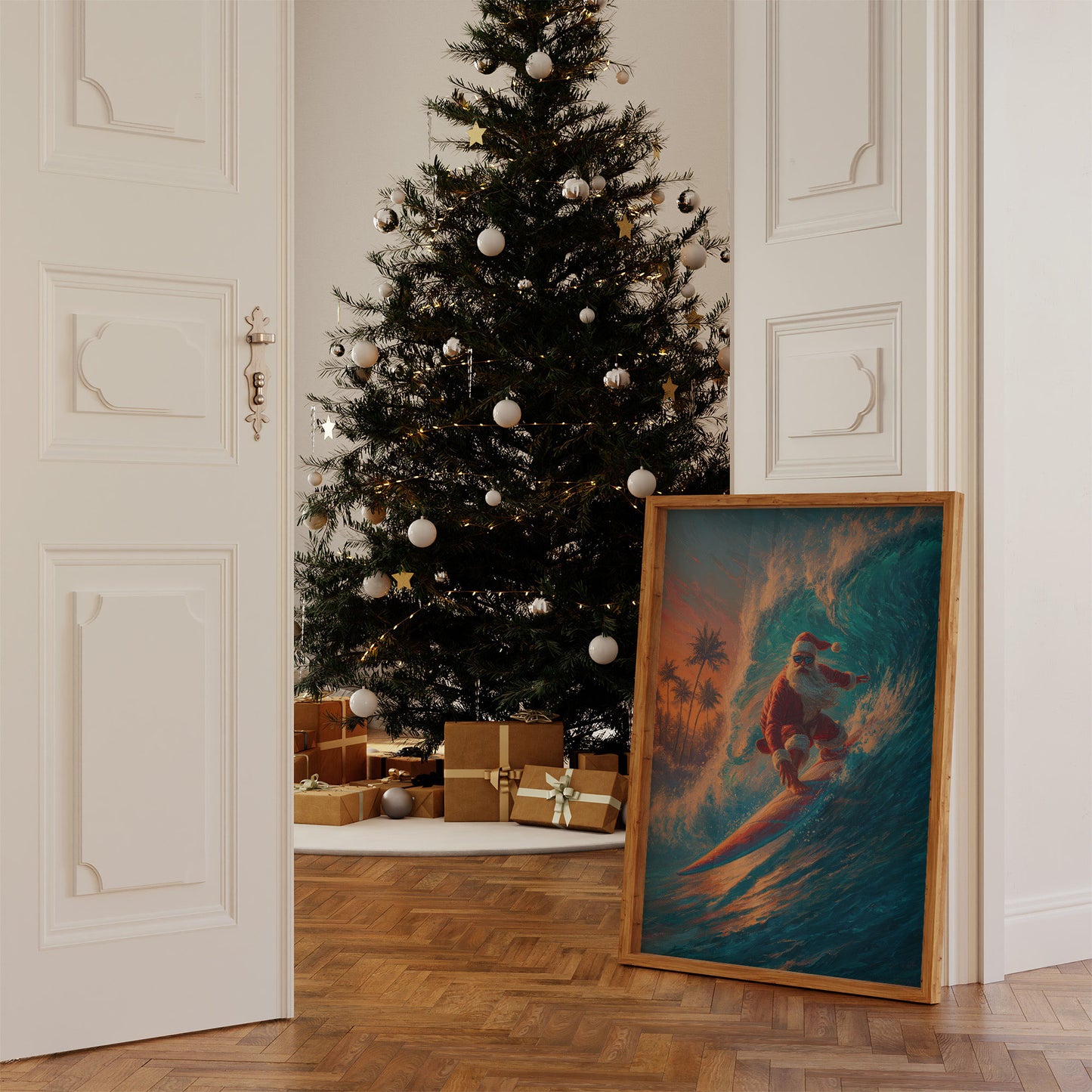 Tropical Santa Rides The Wave