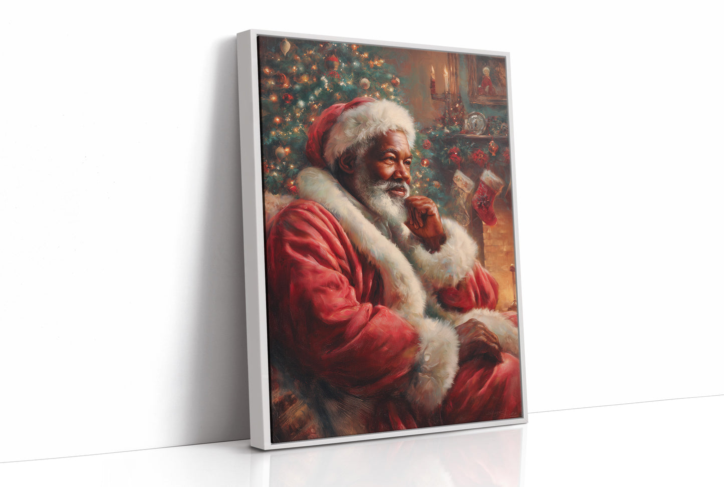 Yuletide Reflections in Crimson and Pine