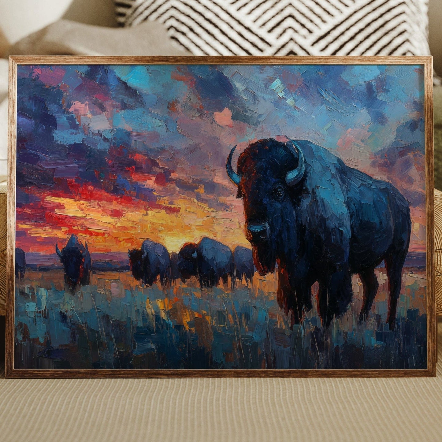 Prairie Giants Watch The Fire Sky