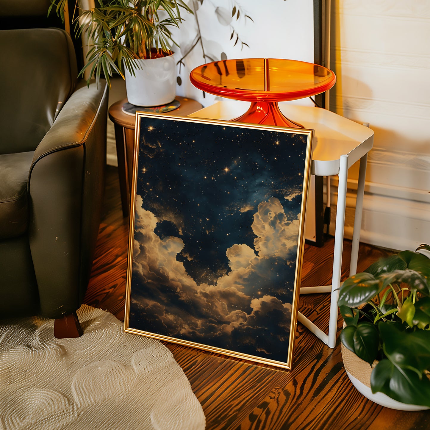 Golden Clouds Beneath a Midnight Sky