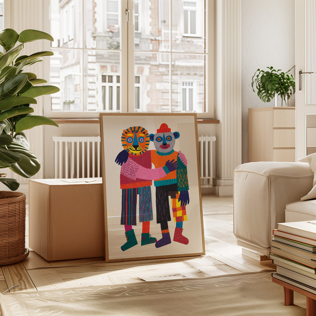 Embrace of Colorful Companionship