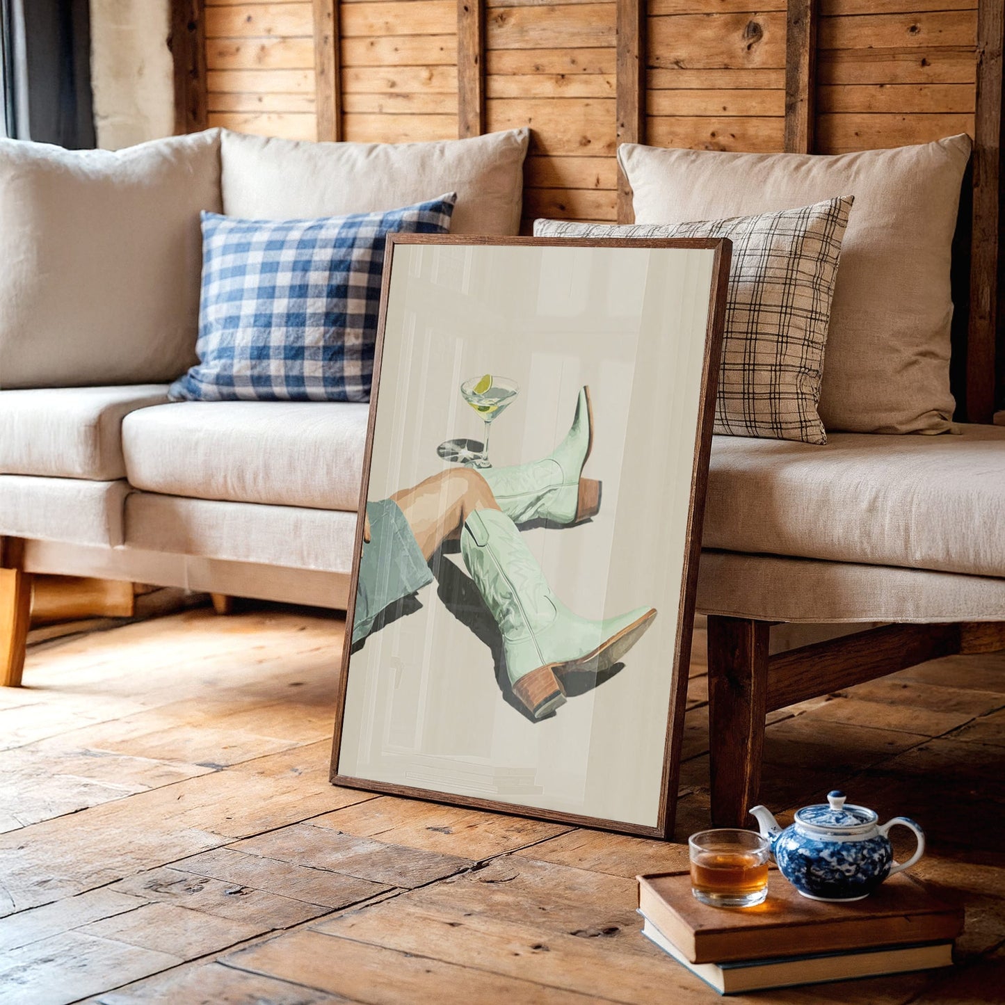 Sipping Sunshine in Stitched Boots