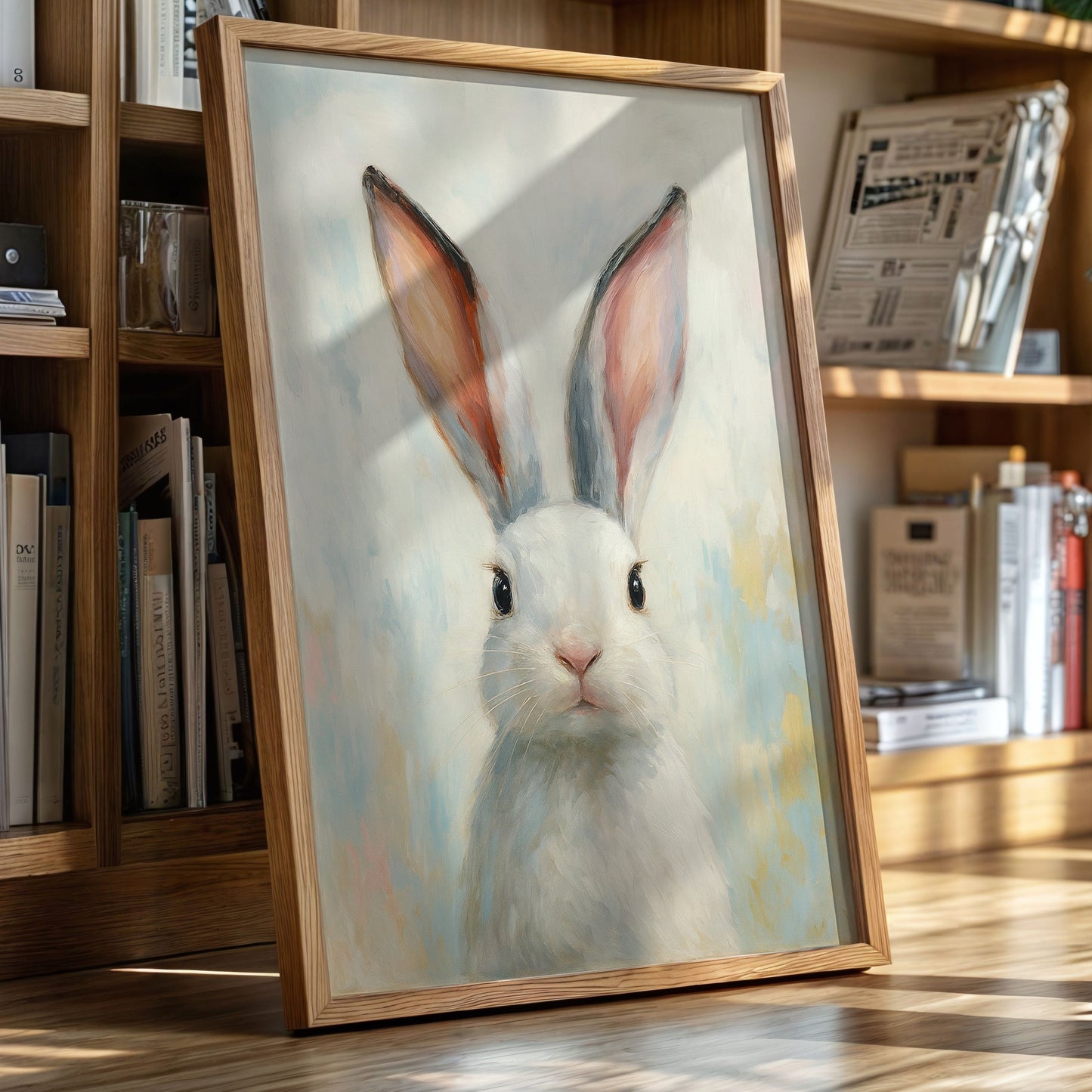 Bright Eyed Bunny in Soft Pastels