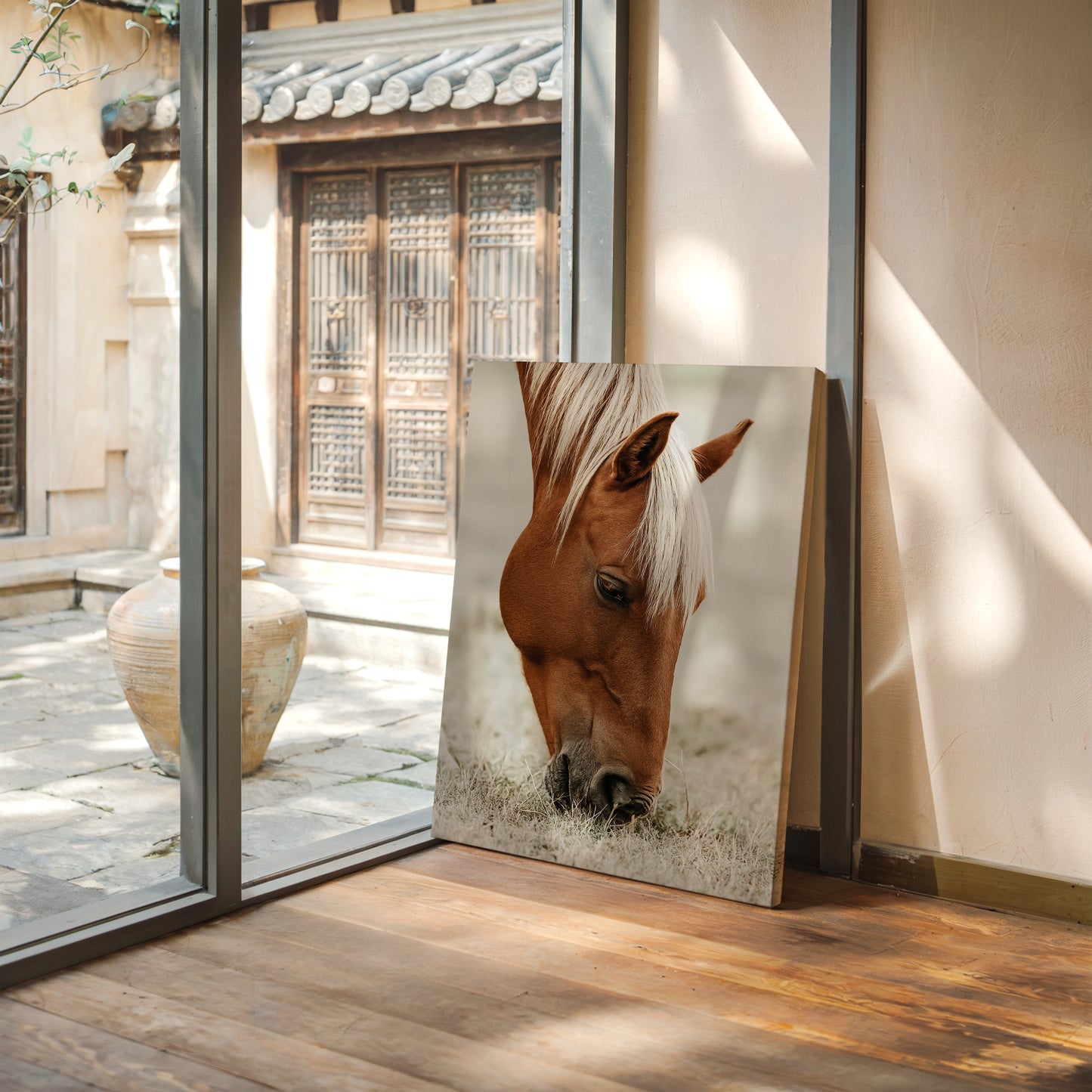 Quiet Morning Graze with Golden Mane