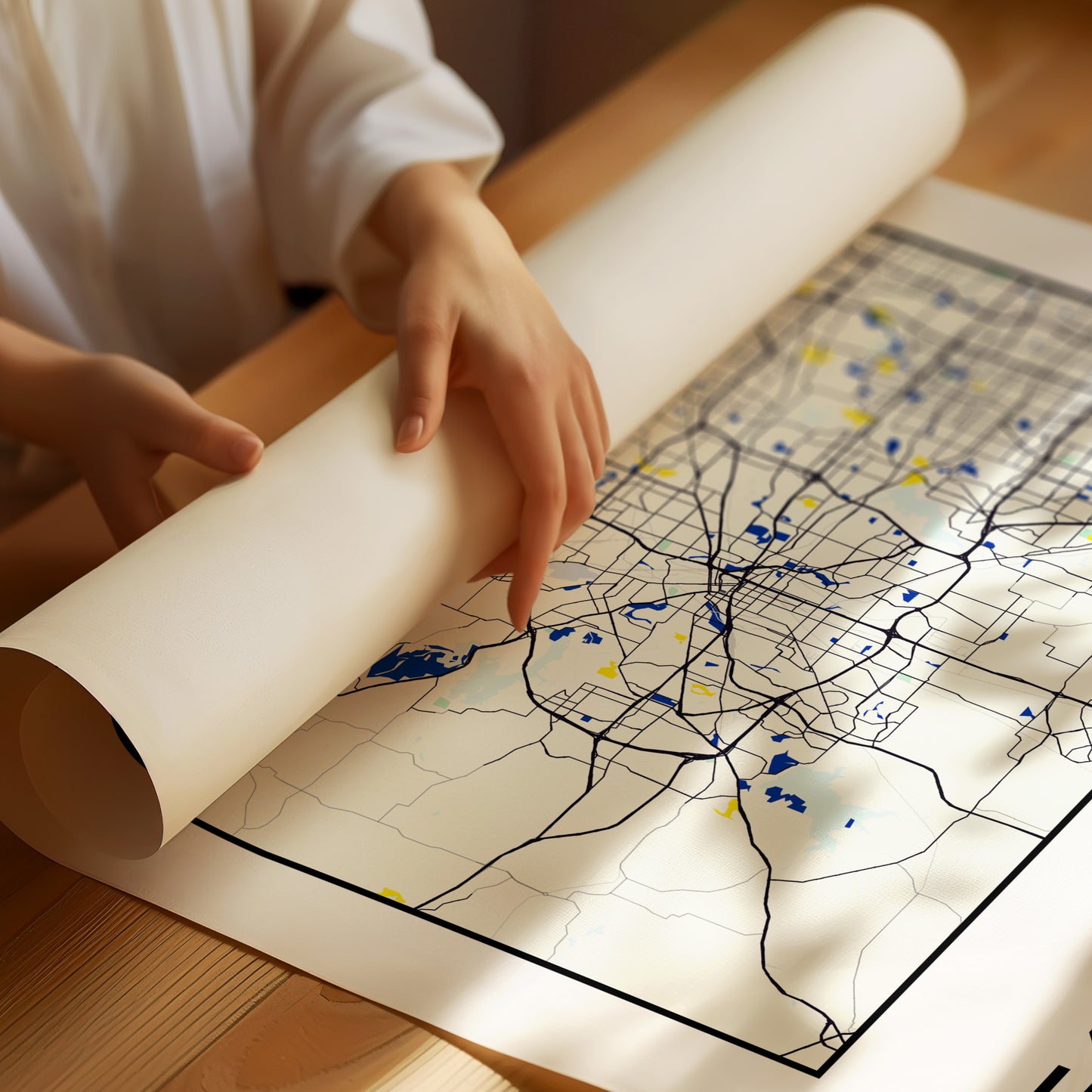 Fort Worth, Mapped in Navy & Gold