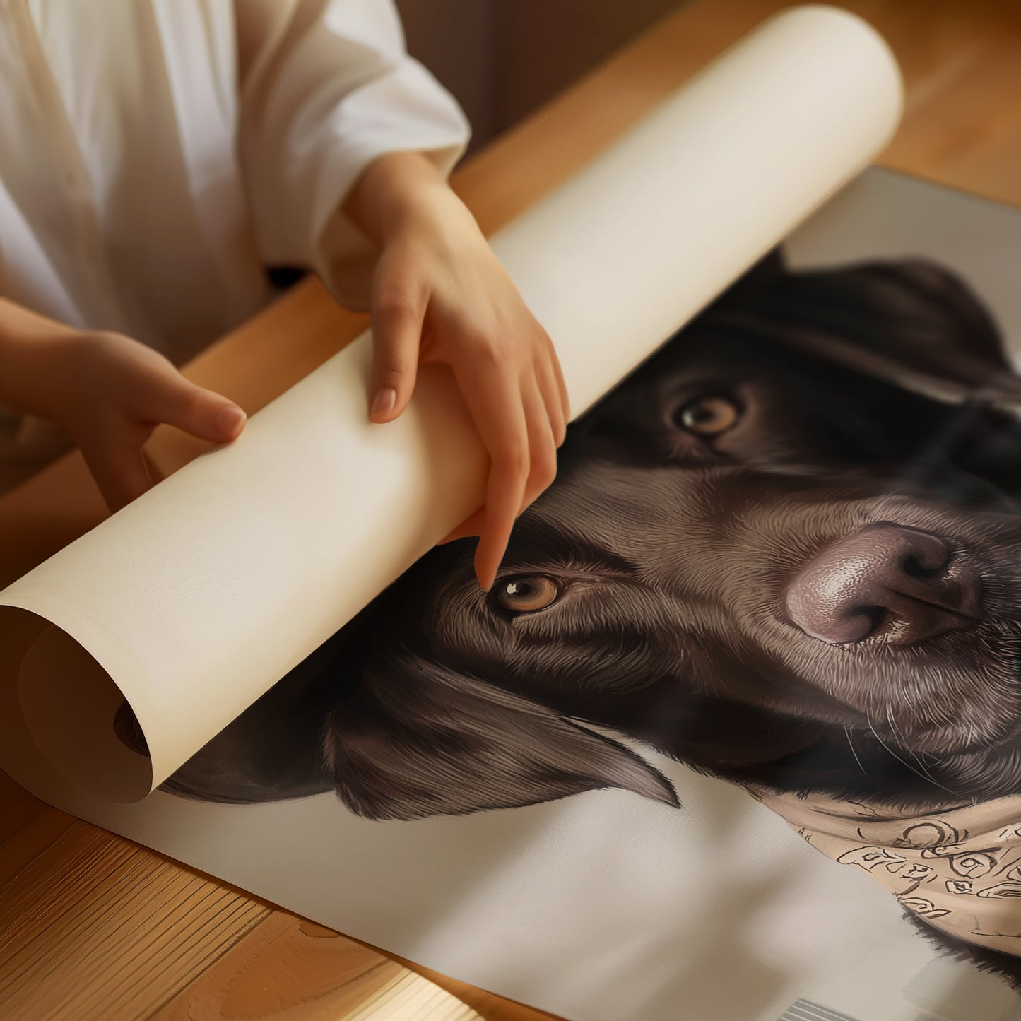 Chocolate Lab Rides The Range