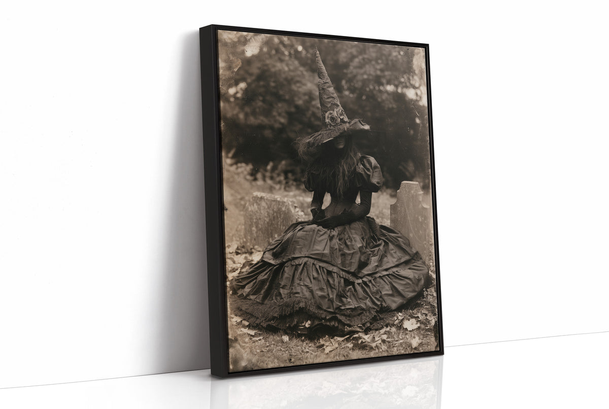 Resting Witch Face, print in a black frame