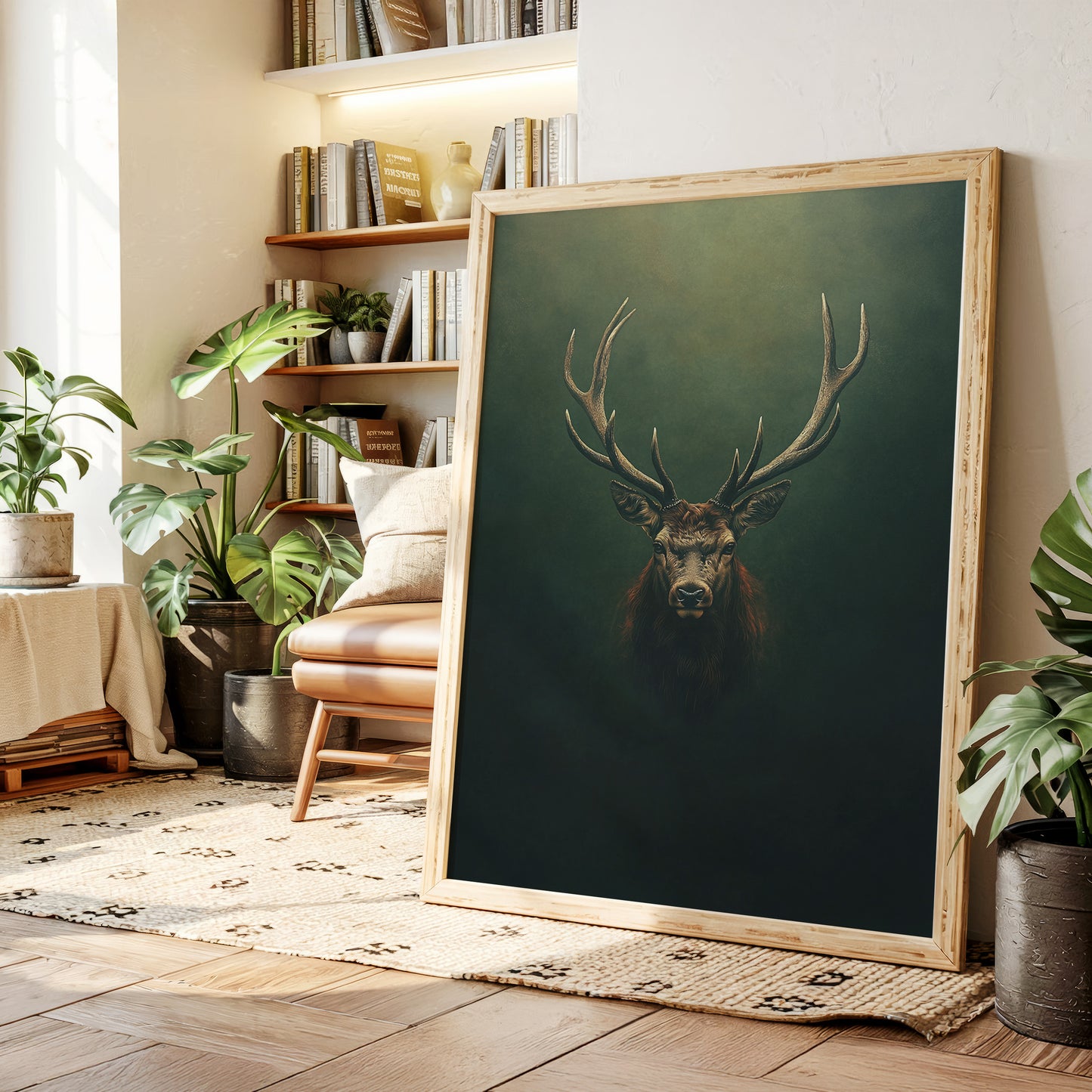 Crowned Stag in Forest Shadows