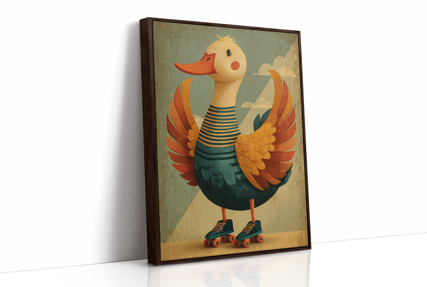 Duck With Wings Wide Open