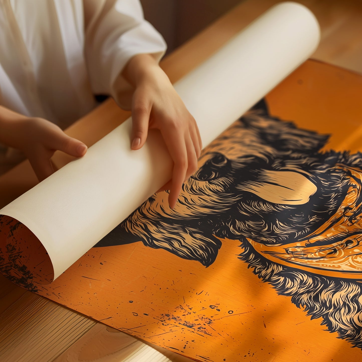 Ranch Hand Wags Through Copper Sunset