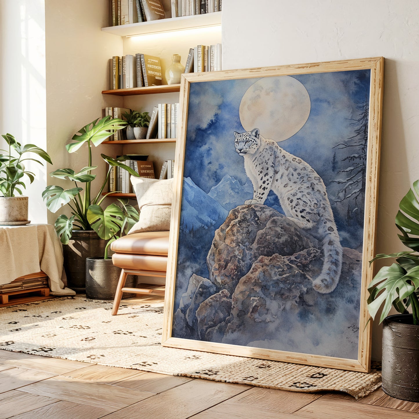 Moonlit Watch of the Snow Leopard