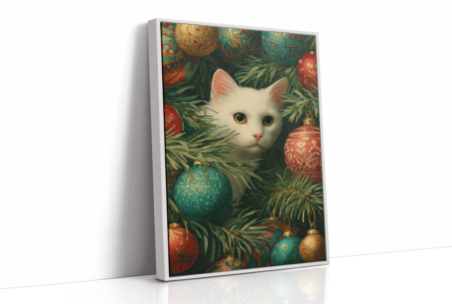 Yuletide Curiosity Among Evergreen Boughs