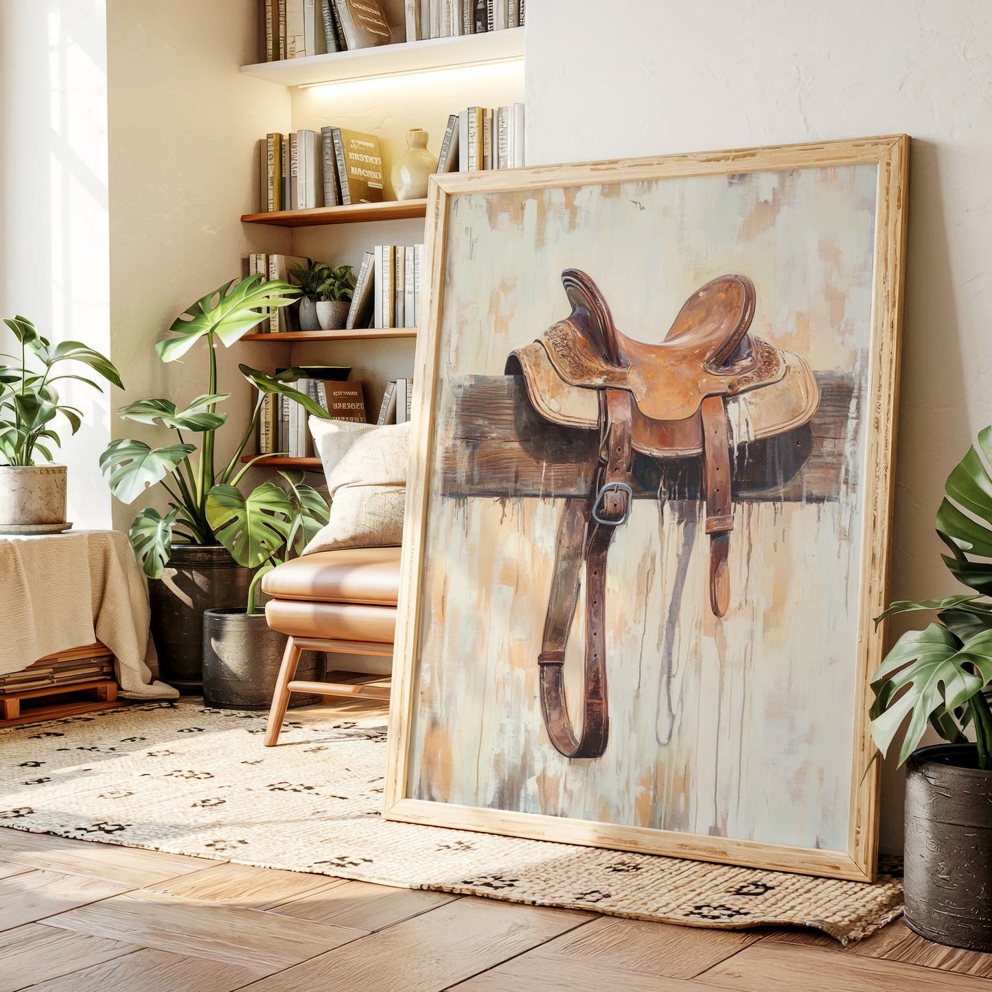 Weathered Rest: Western Saddle Still Life