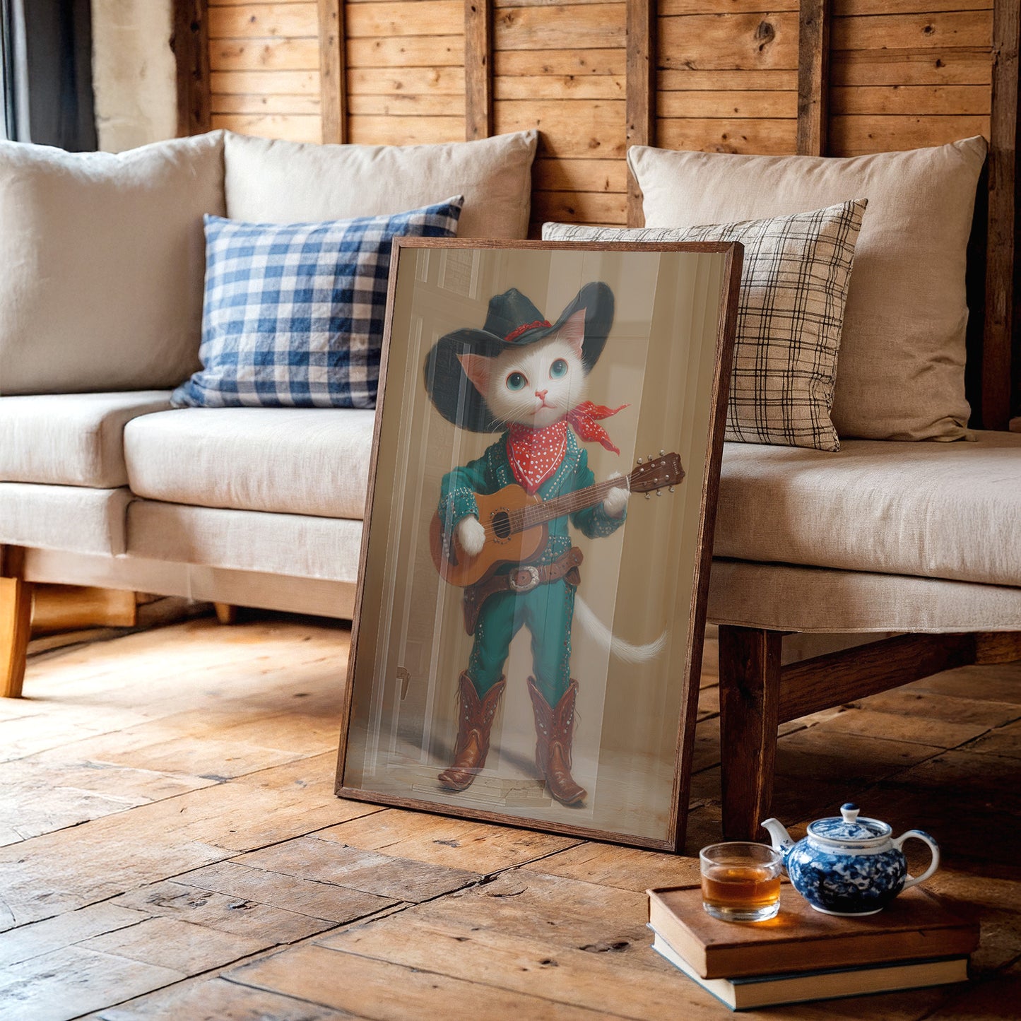 Feline Strums Western Lullaby Tonight