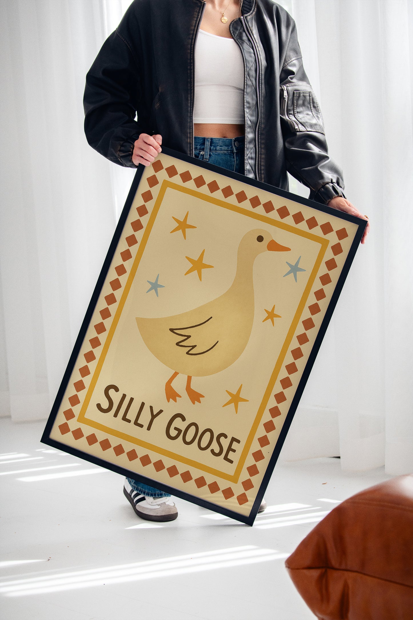 Silly Goose Folk Art Print