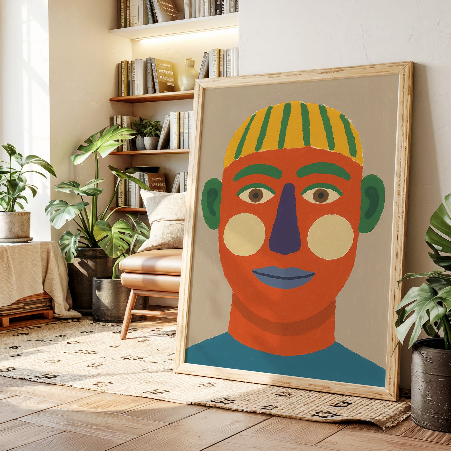 Rainbow Face with a Calm Smile