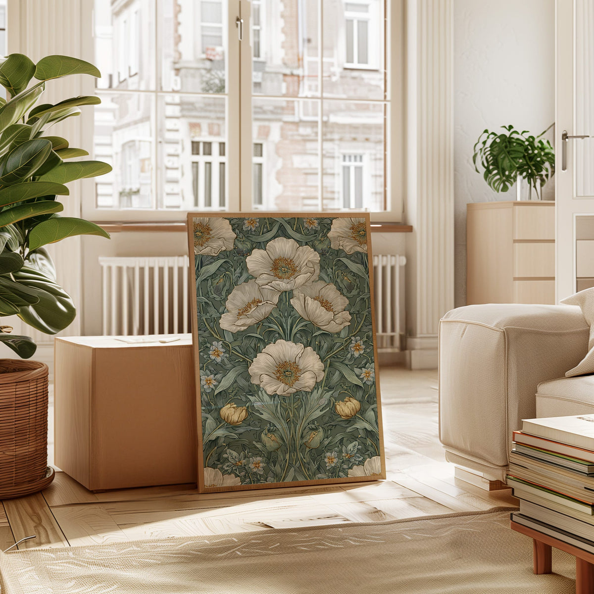 Delicate Blossoms on Verdant Background