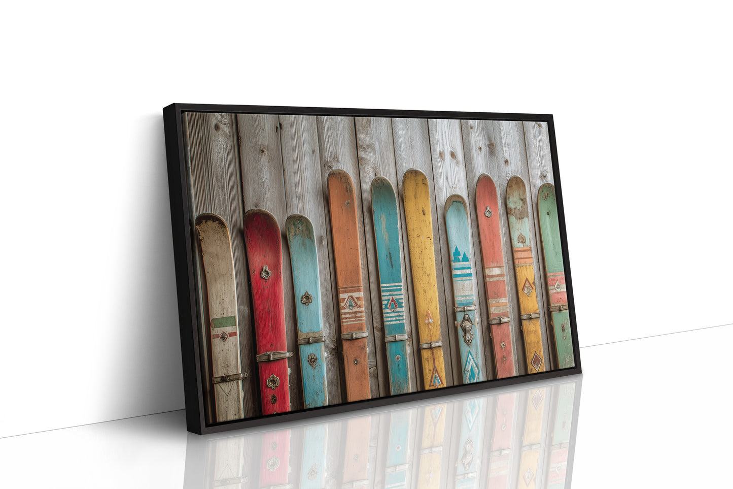 Colors Rest Against Weathered Wood