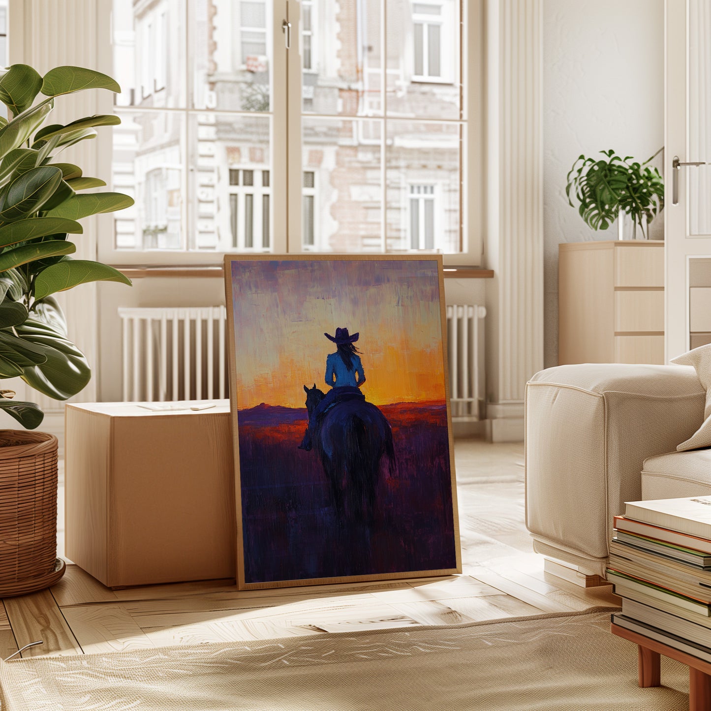 Cowgirl at Sunset Ride