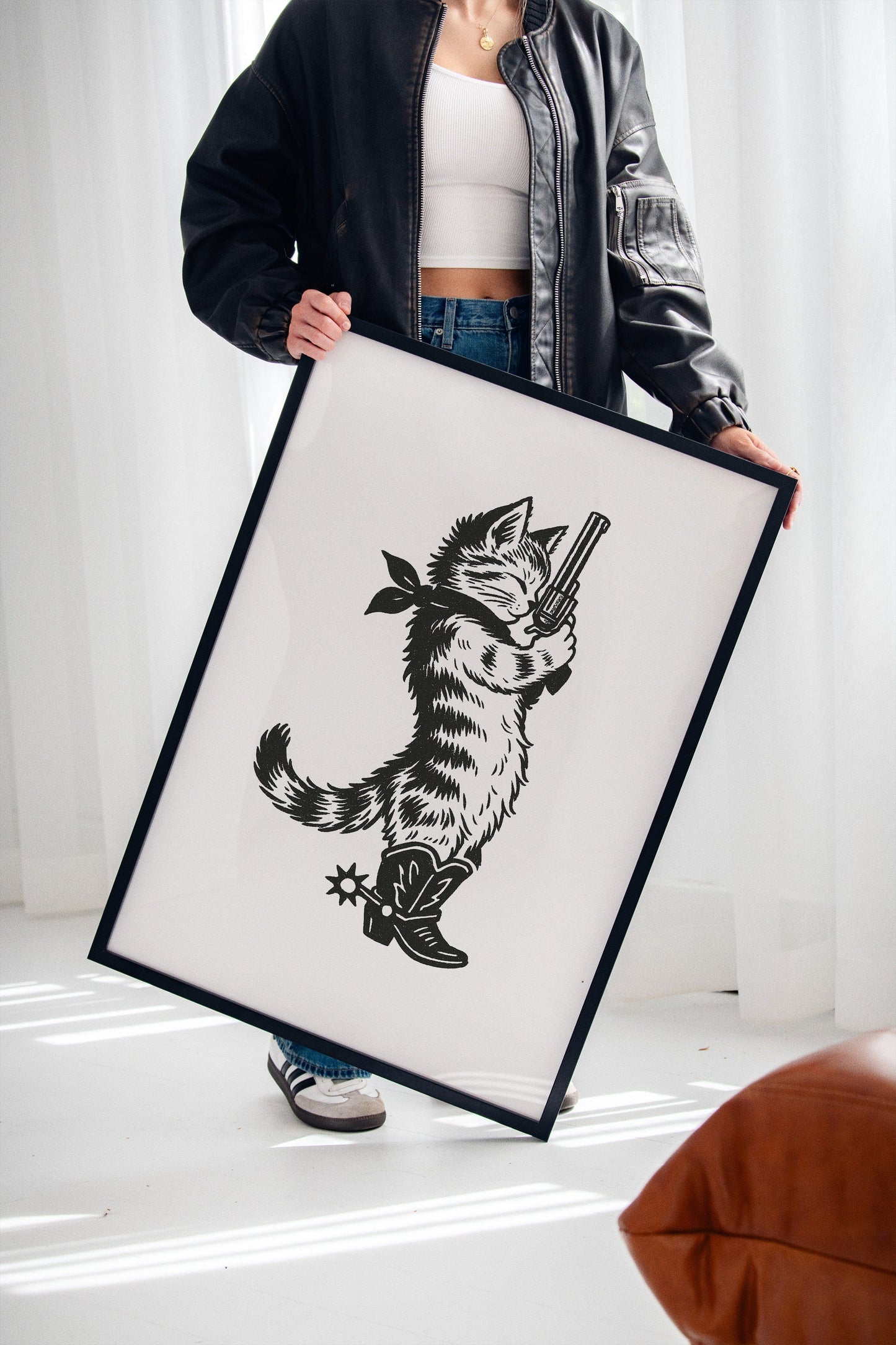 Purrpare for Trouble – Cowboy Cat Sheriff Print