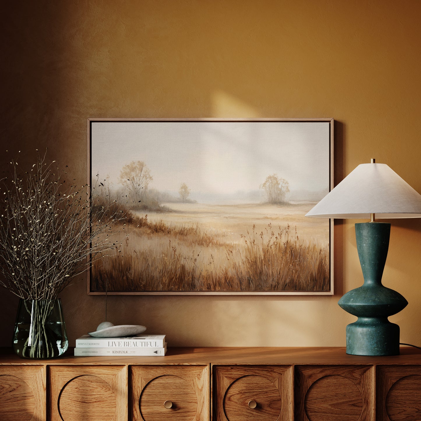 Morning Mist Paints Prairie Gold