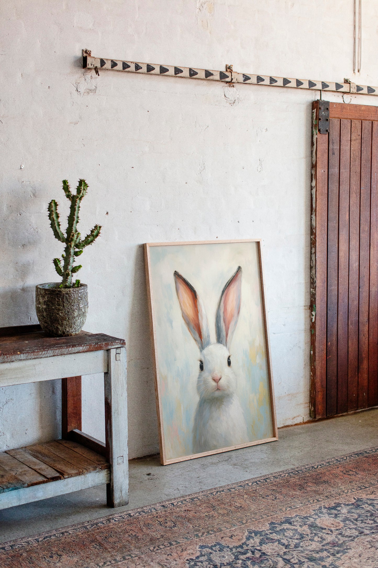 Bright Eyed Bunny in Soft Pastels